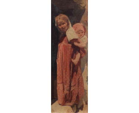 Jules Pierre van Biesbroeck (Belgian, 1873-1965)Sisters signed 'JBiesbroeck' (lower left); with artist's exhibition label (on