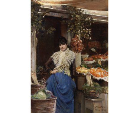 Robert Payton Reid ARSA (British, 1859-1945) La fruttivendola, Venezia signed, inscribed and dated 'R Payton Reid/ Venice 188