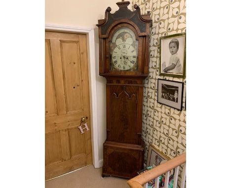 An impressive early 19th century 8-day bell striking James Robinson of Warrington, longcase clock, painted dial with rolling 