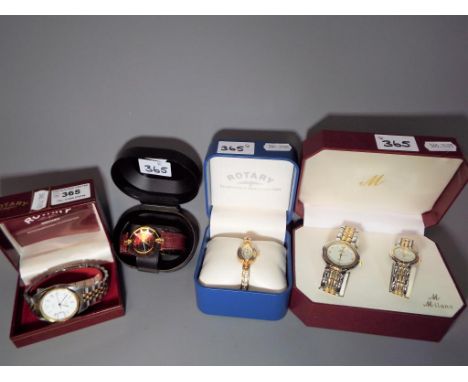 Rotary, Philip Mercer, Milano - a gentleman's Rotary 10 ATM wristwatch inscribed verso 3750 017 62 with related ephemera and 