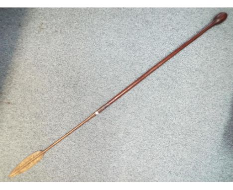 An 18th century Iklwa Zulu spear with knobkerrie at it's end. Estimate £80 - £100