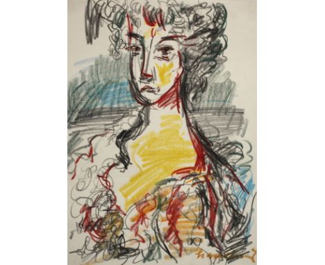 Prof. Ernst Hassebrauk, DamenportraitPortrait einer Dame mit langem gelockten Haar, wohl in Anlehnung an ein Altmeistergemäld