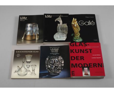 Sechs Bände Fachliteratur Glasbestehend aus: Loetz, Böhmisches Glas 1880-1940, Band 1 Werkmonografie sowie Band 2 Katalog der