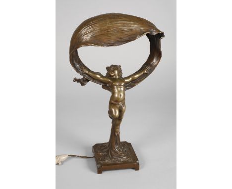 Victorin Sabatier, figürliche Tischlampeum 1900, auf der Plinthe signiert, gestempelt Susse Freres Editeurs Paris, geritzter 