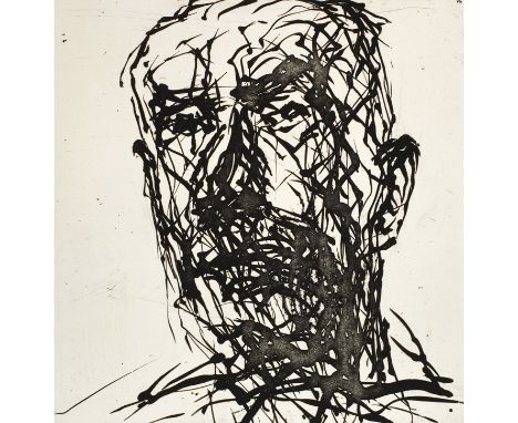 Prof. Max Uhlig, "Kopf Thomas Mann" abstraktes Portrait des berühmten deutschen Schriftstellers, hier zeigt Uhlig sein meiste