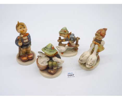 Four Goebel figures, some a/f.