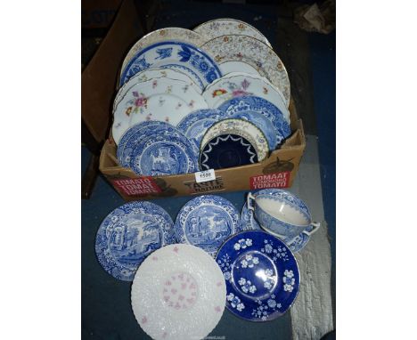 A quantity of plates including Spode Blue Italian and five Austrian dessert plates.