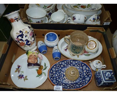 A quantity of china including Mason's Mandelay vase, Royal Doulton 'Ugly Duchess' character jug, Hanah lidded pot and matchin