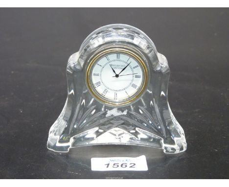 A small Waterford crystal mantle clock face glass missing), 3 3/4'' tall.