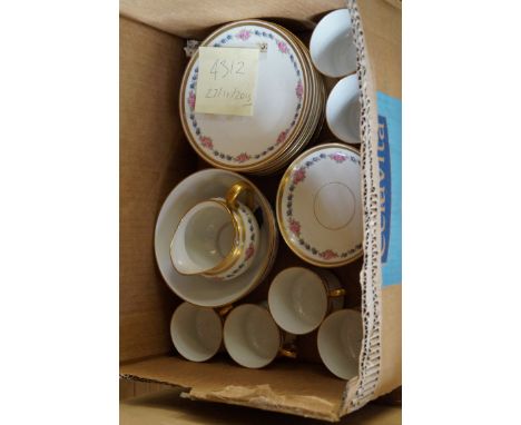 A late 19th Century French floral decorated tea service.