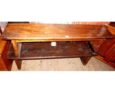 Two hardwood rustic benches (ideal for a dining table)