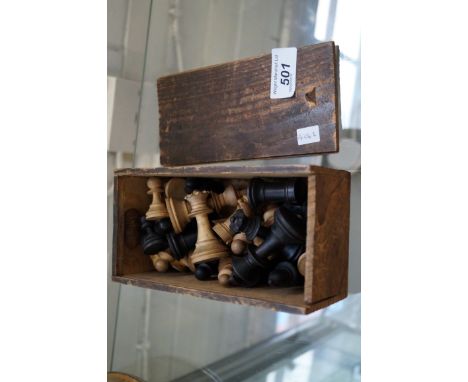 A vintage chess set.