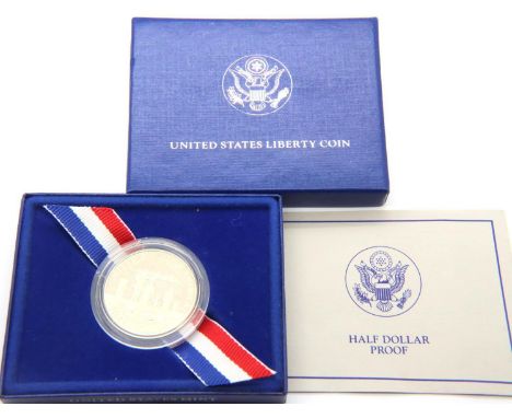 1986 American Liberty proof half dollar. P&amp;P Group 1 (£14+VAT for the first lot and £1+VAT for subsequent lots)