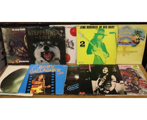 Ten Rock albums, Rory Gallagher (2), Steppenwolf Live, Jimi Hendrix Joker, Pink Fairies Bunch of Sweeties, Hard Stuff Bulletp