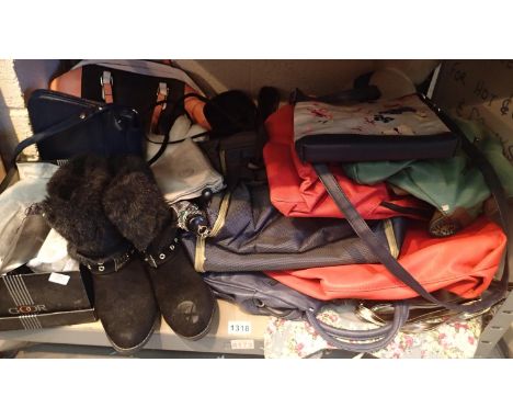 Shelf of mixed shoes and bags, various mixed sizes. Not available for in-house P&amp;P, contact Paul O'Hea at Mailboxes on 01