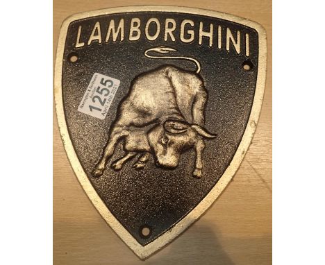 Cast iron Lamborghini sign, H: 22 cm. P&amp;P Group 1 (£14+VAT for the first lot and £1+VAT for subsequent lots)