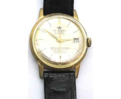St. James automatic 21 jewel wristwatch. Not working. P&amp;P Group 1 (£14+VAT for the first lot and £1+VAT for subsequent lo