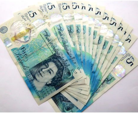Twelve AA £5 notes in circulated condition including AA10. P&amp;P Group 1 (£14+VAT for the first lot and £1+VAT for subseque