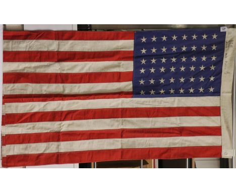US Army Stars and Stripes flag with 48 stars dated 1944, each panel has been individually sewn together. P&amp;P Group 1 (£14