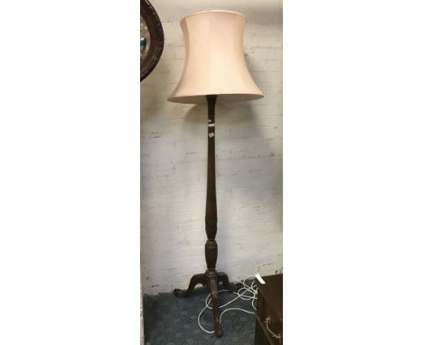 OAK CARVED STANDARD LAMP