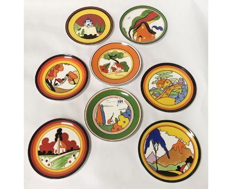 8 CLARICE CLIFF PLATES  BY WEDGWOOD -BIZARRE COLLECTION
