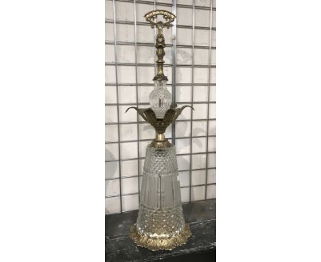 LARGE CUT GLASS LAMP 80CMS (H)