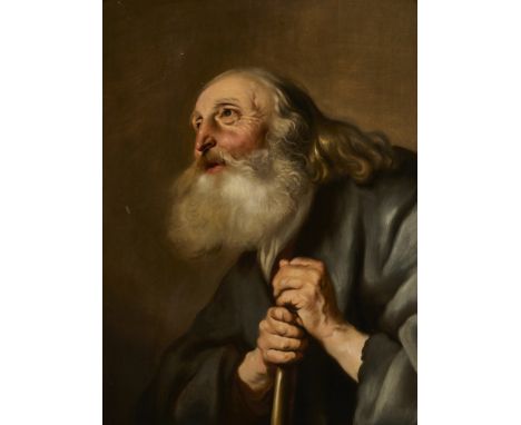 AFTER JACOB ADRIAENSZ BACKER (DUTCH 1608-1651) A BEARDED OLD MAN WITH A CANE (STUDY FOR AN APOSTLE)oil on panel71.5 x 55cm; 2