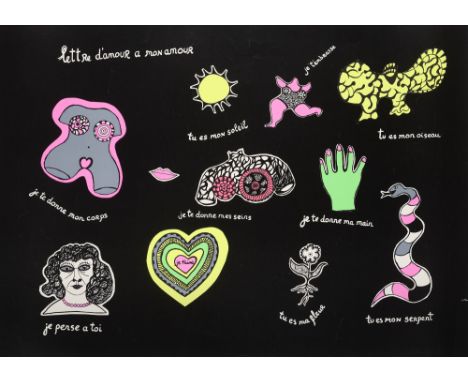 NIKI DE SAINT PHALLE (FRENCH-AMERICAN 1930-2002) ⊕ LETTRE D'AMOUR A MON AMOUR signed and numbered 45/75 Niki de Saint Phalle 