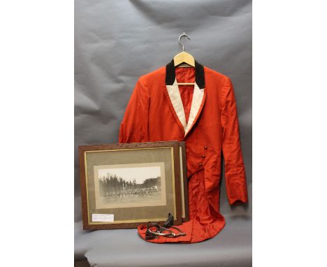 Bangalore Hunt Club, a hunt jacket with eight large and four small buttons marked BHC and marked to the back Buttons Limited,