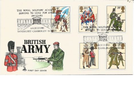 1983 British Army FDC with Sandhurst special postmark. Good Condition. All autographs are genuine hand signed and come with a