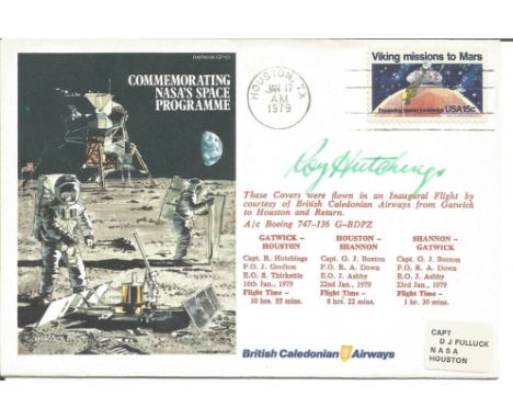 Capt. R. Hutchings signed cover HASP10b Commemorating NASA's Space Programme. Cancelled Houston, Texas, 17 Jan 1979. Flown co