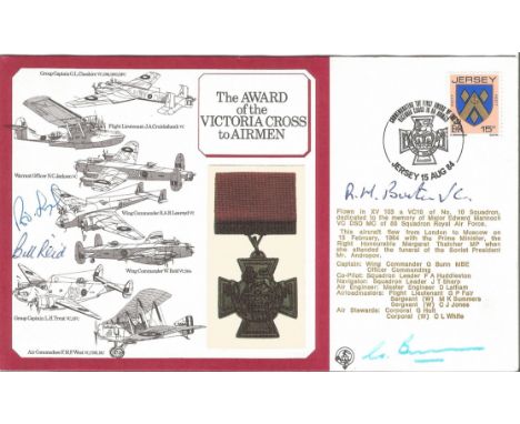 Bill Reid VC, Rod Learoyd VC, R Burton VC signed Victoria Cross of Airmen WW2 RAF cover. Good Condition. All autographs are g