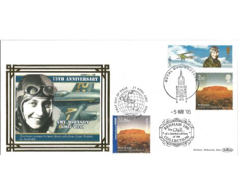 Benham 100 Collection Cover N.48 of 100 Limited Edition. 75th Anniversary Amy Johnson 1903 - 1941. First Ever woman to have f