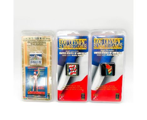 Two are decorated with Atlanta, 1996 Olympic Games design. One has Los Angeles, 1932 Olympic Games design. Sealed.This item h