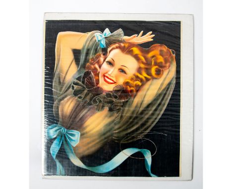Original Vintage Pin Up Style Fine Art Print A Portrait of a Girl. Measures 18"" x 16.5"" including backing board. Condition: