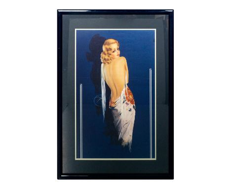 Original Vintage Art Deco Style Fine Art Print depicting a pretty blond lady. Titled 'Youthful Charm'. Measures 32"" x 24"" i
