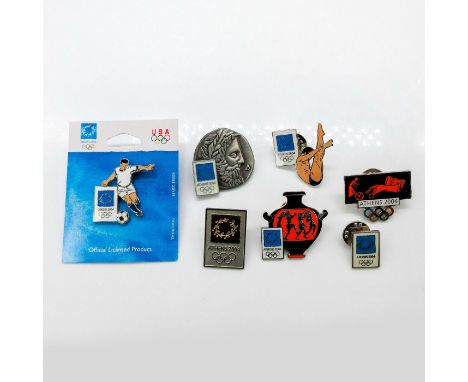 Vintage. Each with unique sports or Greek themed design. Aminco or Athoc backstamp.This item has no reserve. Dimensions: 0.5-