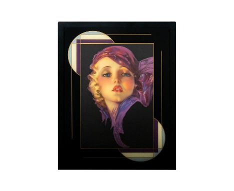 Original Vintage Art Deco Style Fine Art Print Titled 'My Dream Girl'. Measures 25.5"" x 19.5"" including frame. Condition: A