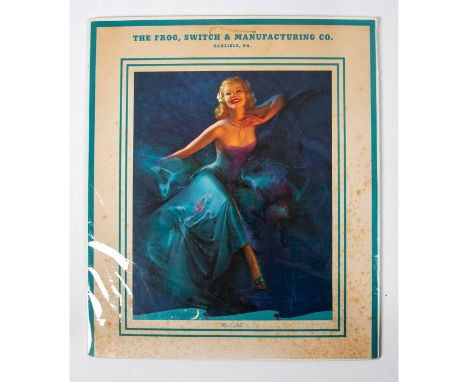 Original Vintage Art Deco Style Print by The Frog, Switch &amp; Manufacturing Co. Carlisle, PA. Moonglow Series. Titled 'Miss