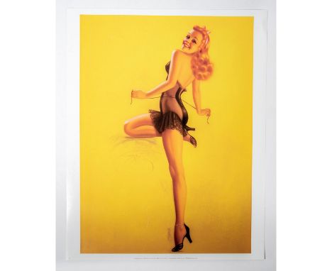 Pin Up Style Fine Art Print A Portrait Of A Blond Girl by louis K. Meisel Gallery. Measures 20"" x 16"". Condition: Age relat