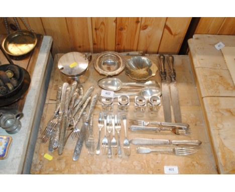 A quantity of various silver plated flatware 