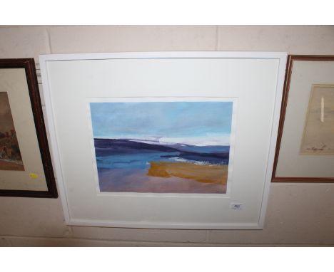 Acrylic seascape indistinctly signed bottom right 