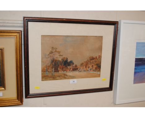 Len Ward, watercolour study of the village of Arrow near Birmingham