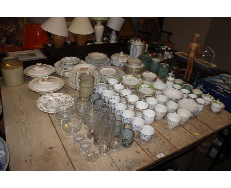 A large quantity of various glass and china to include Furnivals part tea and dinnerware, a quantity of Denby; part Royal Dol