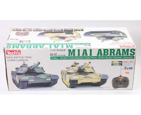 Techs Radio Controlled Model of a 1/16th scale M1A1 Abrams Tank, housed in the original box 