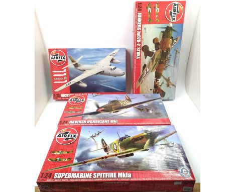 Airfix 1/72nd and 1/24th scale boxed Aircraft kit group, 4 examples, all in original packaging, to include reference numbers 