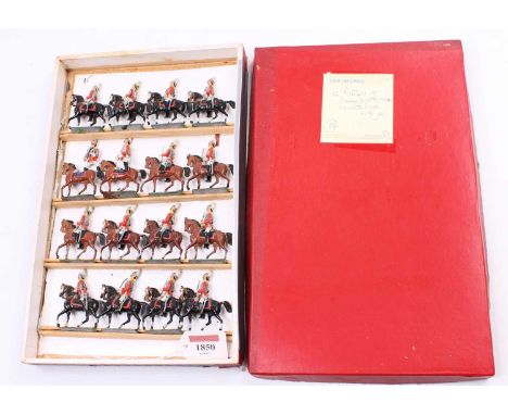 Heyde of Dresden 48mm scale lead British Life Guards set, 16 examples, in an red ground card replacement box