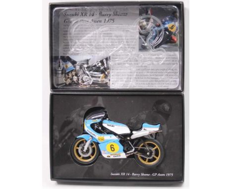 A Minichamps Classic Bike Series No. 30 Model No. 750006 1/12 scale model of a Suzuki XR 14 Barry Sheene GP Assen 1975, the e