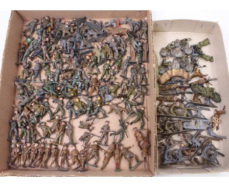 Large collection of various lead and hollowcast military figures, to include Hill Co, Britains, Charbens and others, mainly W