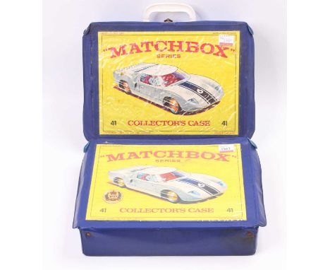 2 Matchbox Lesney collectors cases containing 73 models to include Matchbox 1-75's, Corgi Juniors, Husky and others with mode